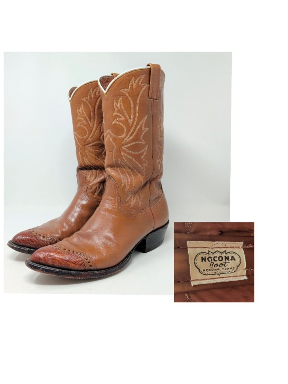 Vintage Nocona Boots 10.5 Brown Leather Western